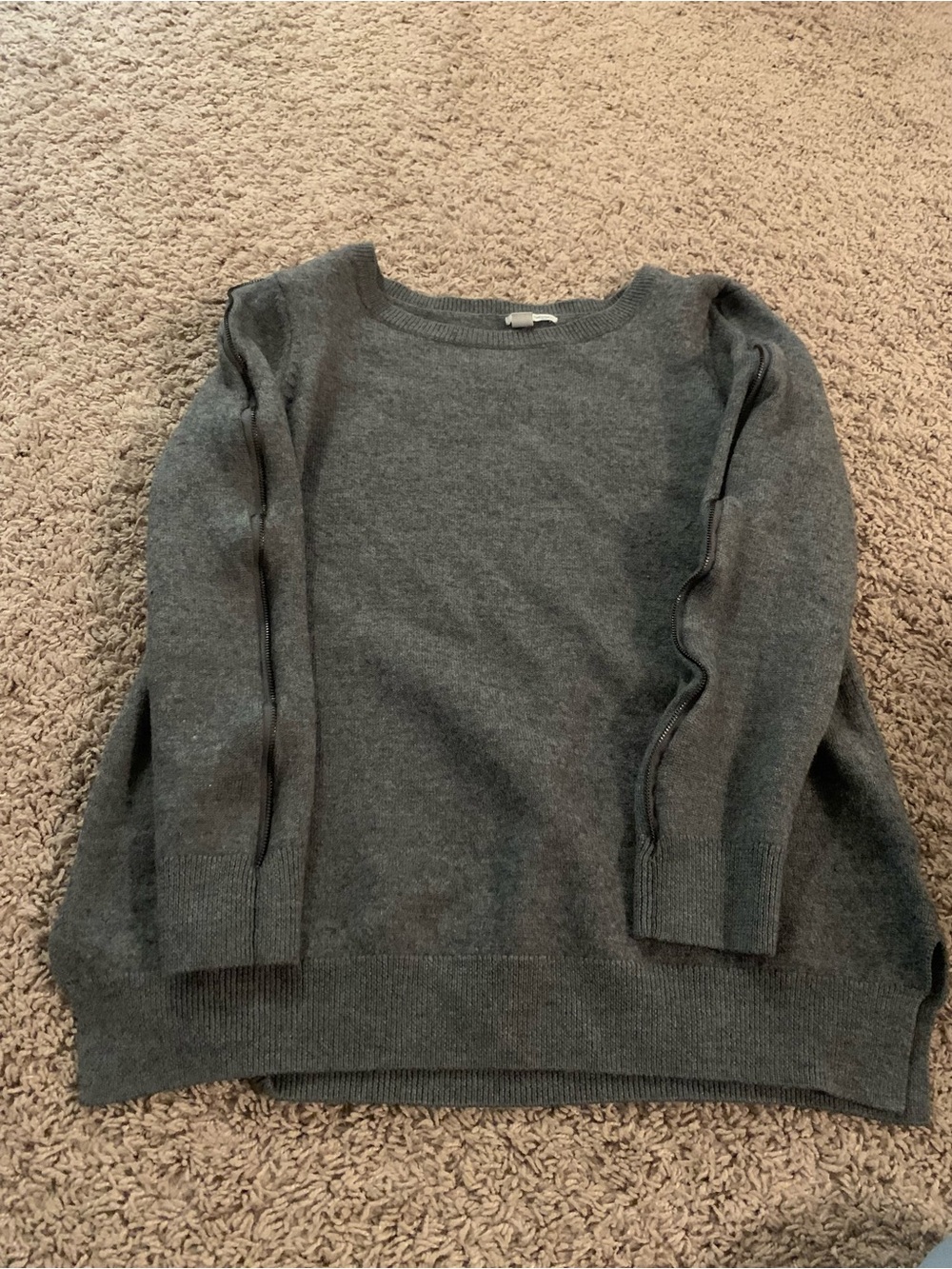 Halogen Grey Merino Wool Sweater Crew Neck
